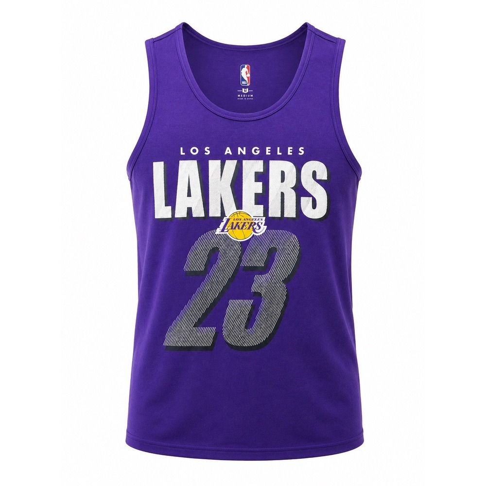 LeBron James #23 Los Angeles Lakers NBA Purple Sleeveless Jersey Men's Medium